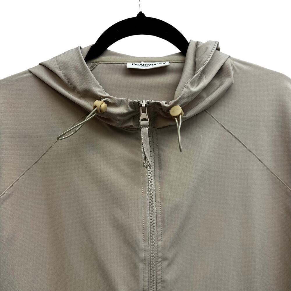 BearPaw Outdoor Tan Lightweight Hooded Windbreaker 1/2 Zip Medium Spring - Picture 4 of 8